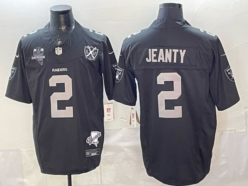 Men 2026 Oakland Raiders #2 Jeanty Black 3th generation Throwback Nike Limited NFL Jersey style 002
